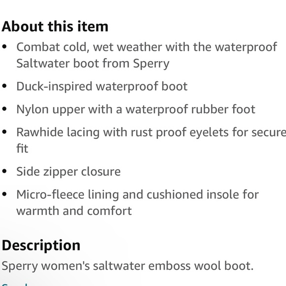 Sperry Women’s Saltwater Waterproof Quilted Duck Boots - Picture 11 of 11